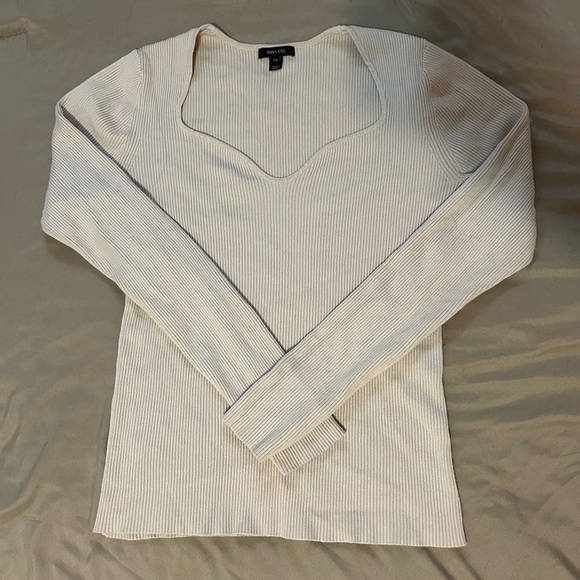 RW&CO. Sweaters - RW&CO. Cream Ribbed Long Sleeve Size L